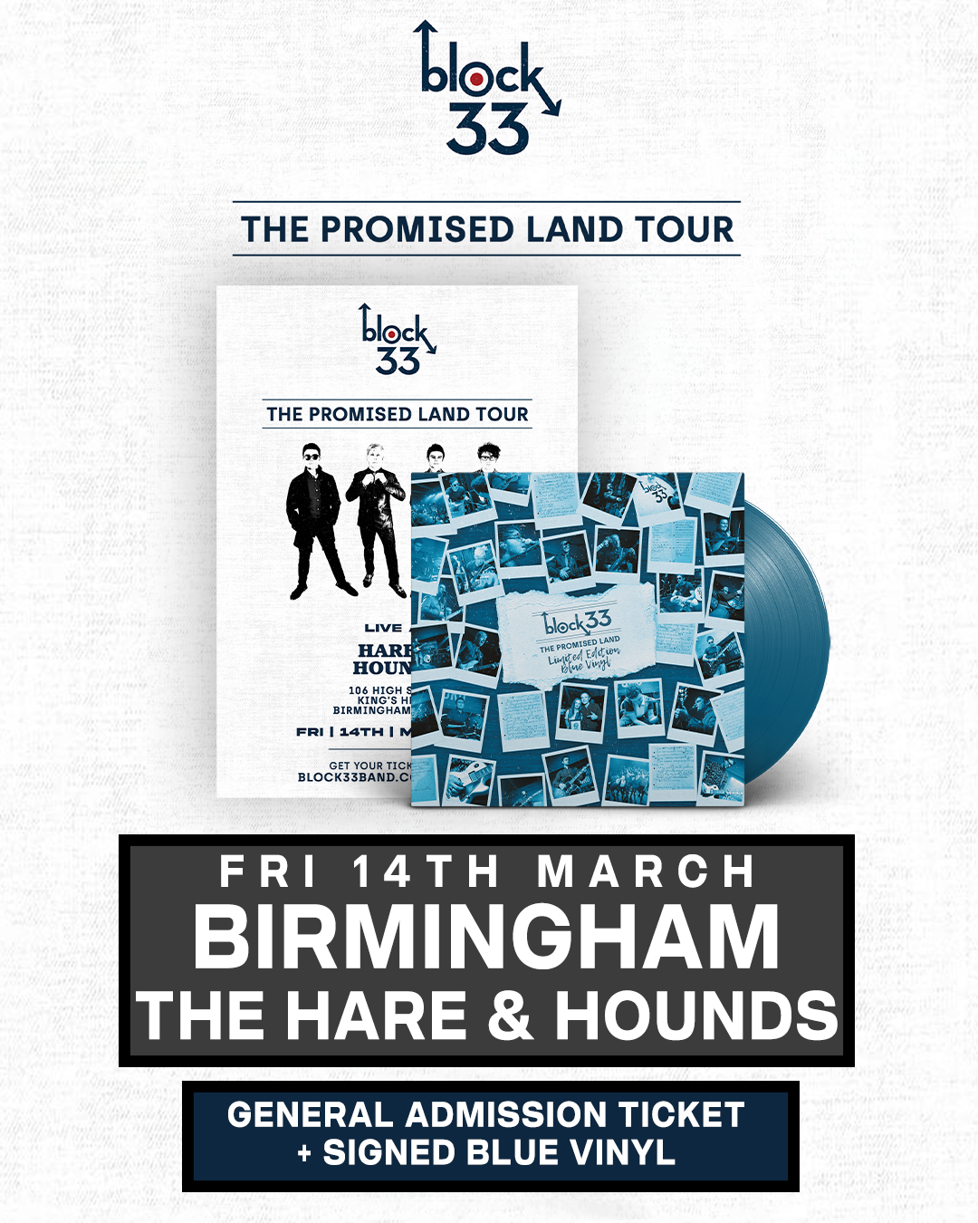 Birmingham | The Hare & Hounds | 14/03/25 - [Birmingham] General Admission + Signed Blue Vinyl