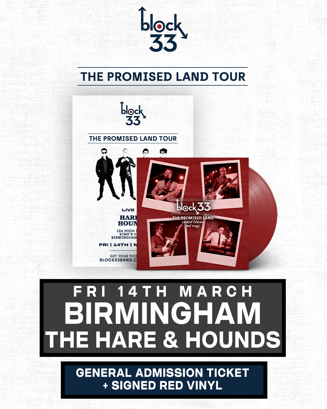 Birmingham | The Hare & Hounds | 14/03/25 - [Birmingham] General Admission + Signed Red Vinyl