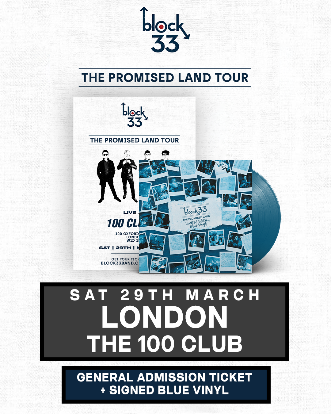 London | The 100 Club | 29/03/25 - [London] General Admission + Signed Blue Vinyl