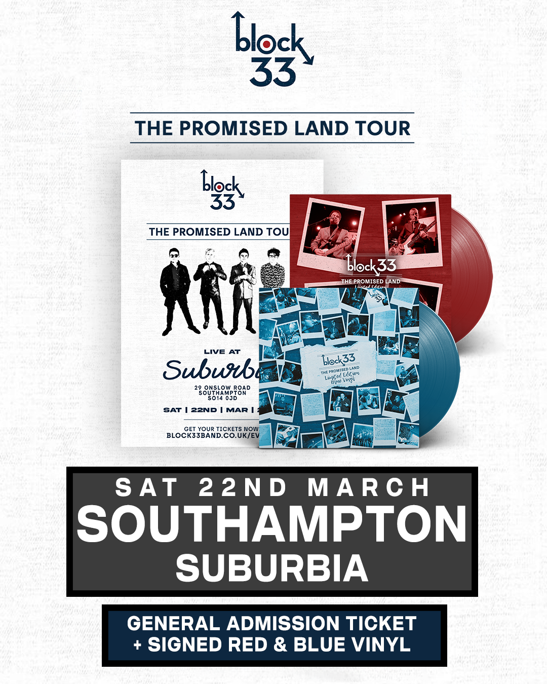 Southampton | Suburbia | 22/03/25 - [Southampton] General Admission + Signed Red & Blue Vinyl